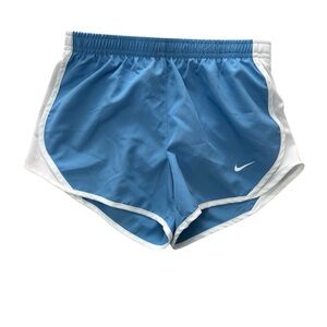 Nike Dri-FIT Girls Athletic Shorts in Blue and White Size Small